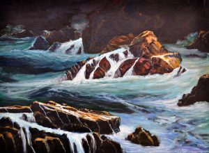 Mar y rocas cuadro pintura Josep Regueiro